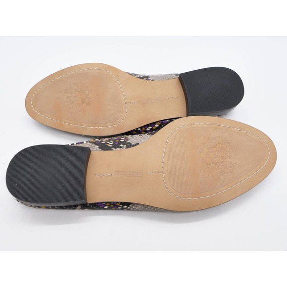 Vince Camuto Loafers Womens 8.5 Jendeya Gray Snake Print Leather Apron Toe Shoes - Picture 11 of 11